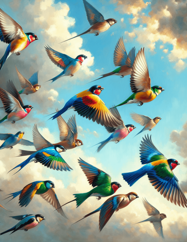 Birds In The Sky(Oil Painting)