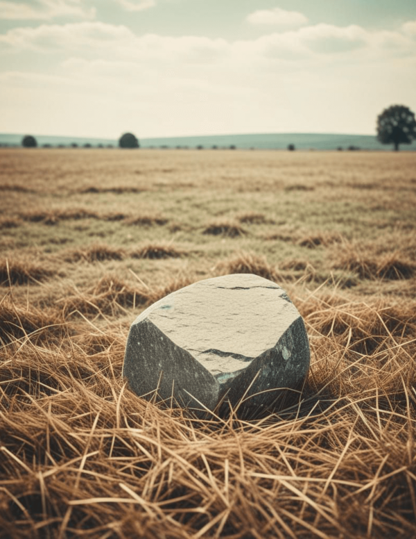 Stone and Field (Oil Painting)