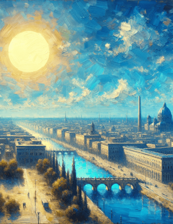 Sunny Days In The City (Oil Painting)